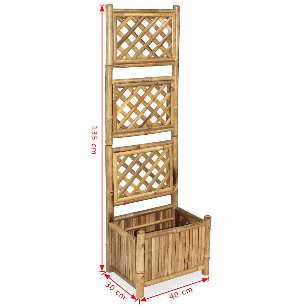 Odlingslåda med spaljé upphöjd bambu 40 cm
