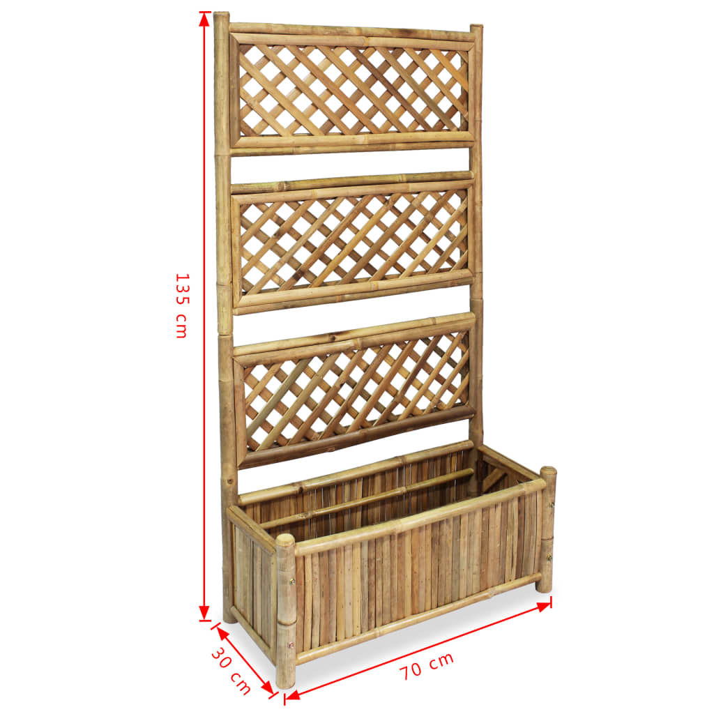 Odlingslåda med spaljé bambu 70 cm