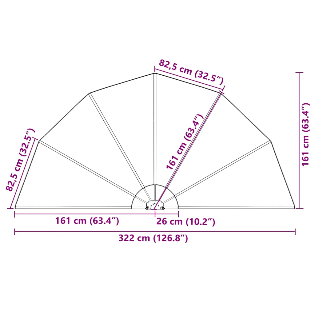 Sidomarkis för terrass terrakotta 200 cm