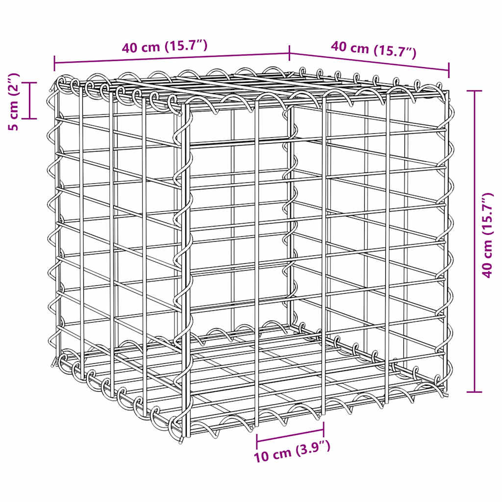 Planteringsgabion upphöjd stål 40x40x40 cm