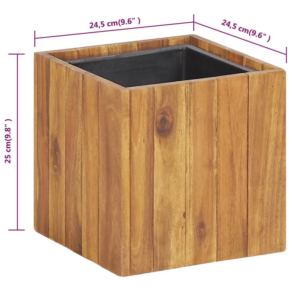 Trädgårdskruka upphöjd 24,5x24,5x25 cm massivt akaciaträ