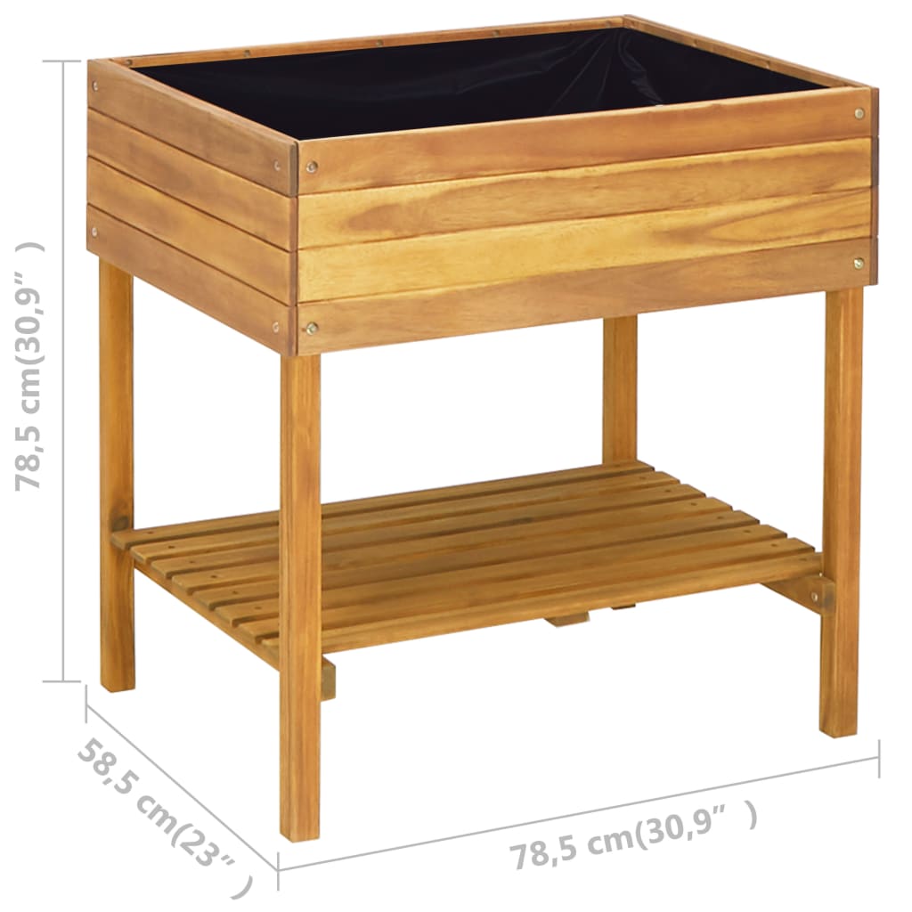 Förhöjd odlingslåda 78,5x58,5x78,5 cm massivt akaciaträ