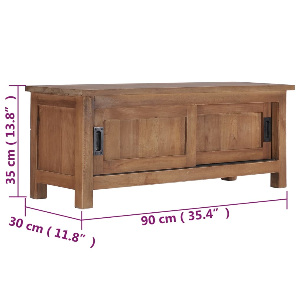 TV-bänk 90x30x35 cm massiv teak