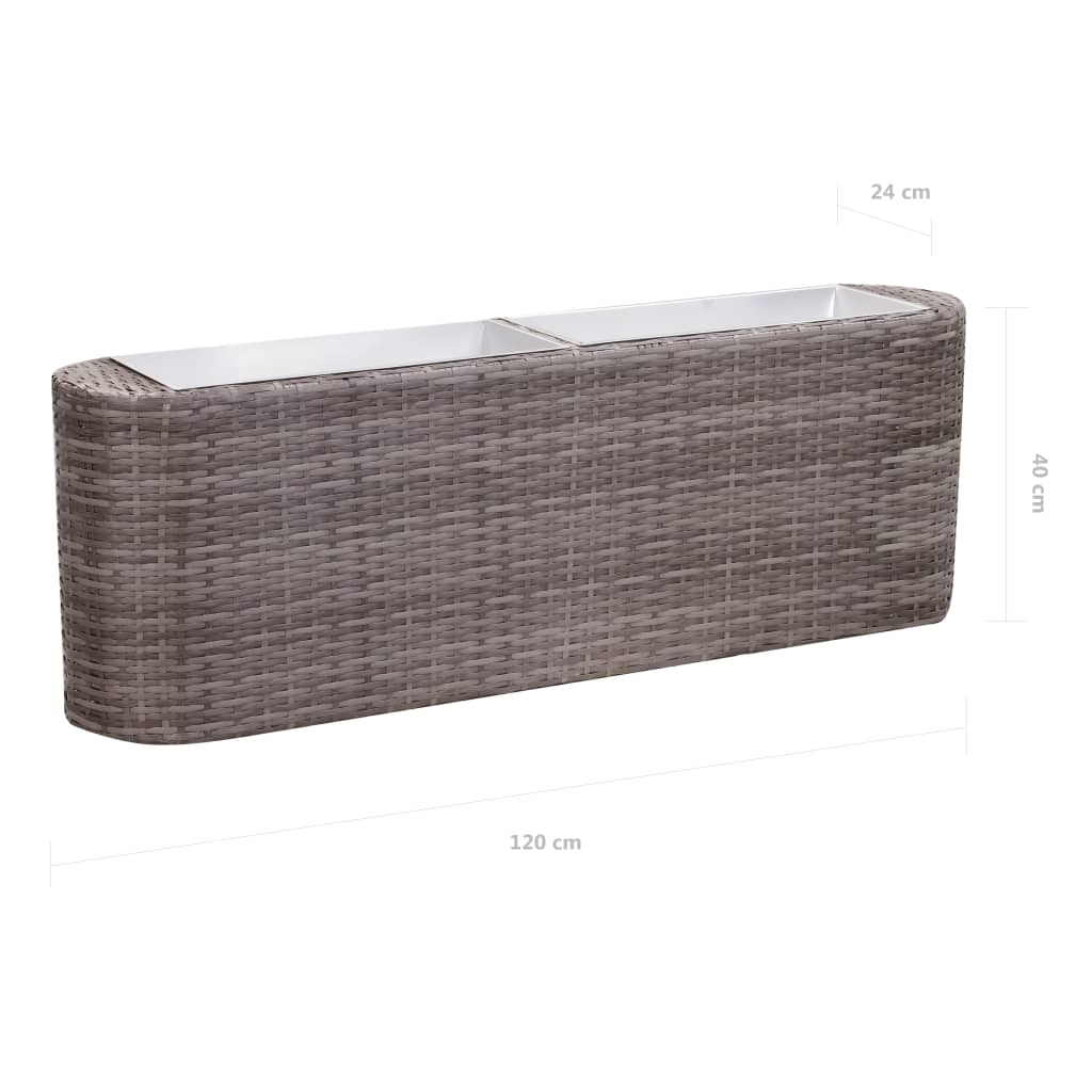 Odlingslåda upphöjd med 120x24x40 cm konstrotting grå