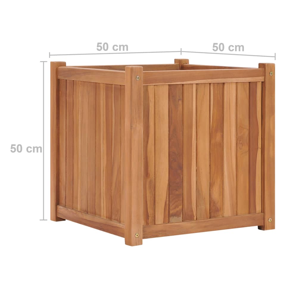 Odlingslåda upphöjd 50x50x50 cm massivt teakträ