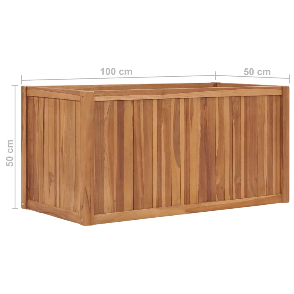 Odlingslåda upphöjd 100x50x50 cm massivt teakträ