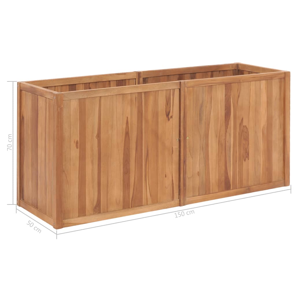Odlingslåda upphöjd 150x50x70 cm massivt teakträ