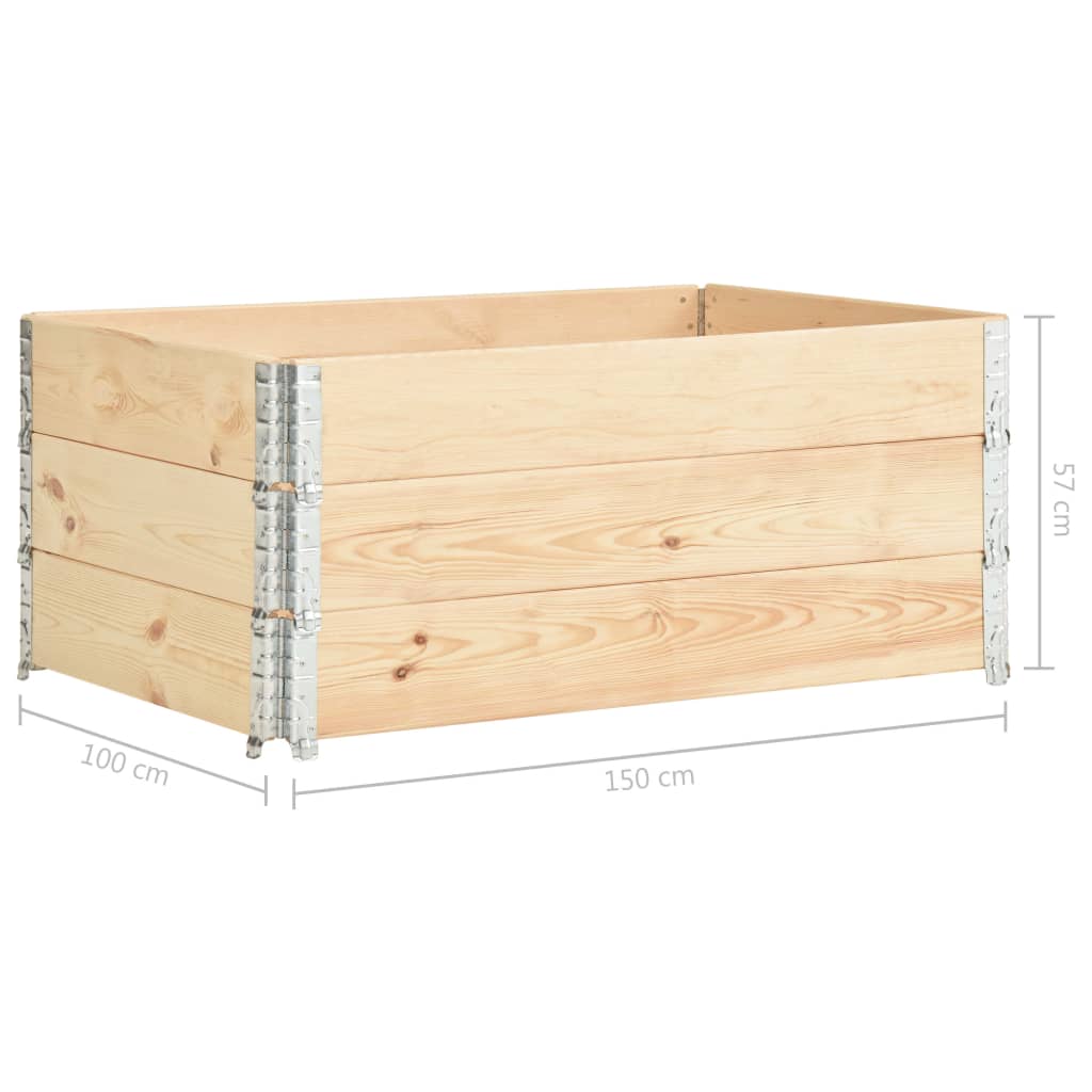 Upphöjd odlingsbädd 3 st 100x150 cm massiv furu
