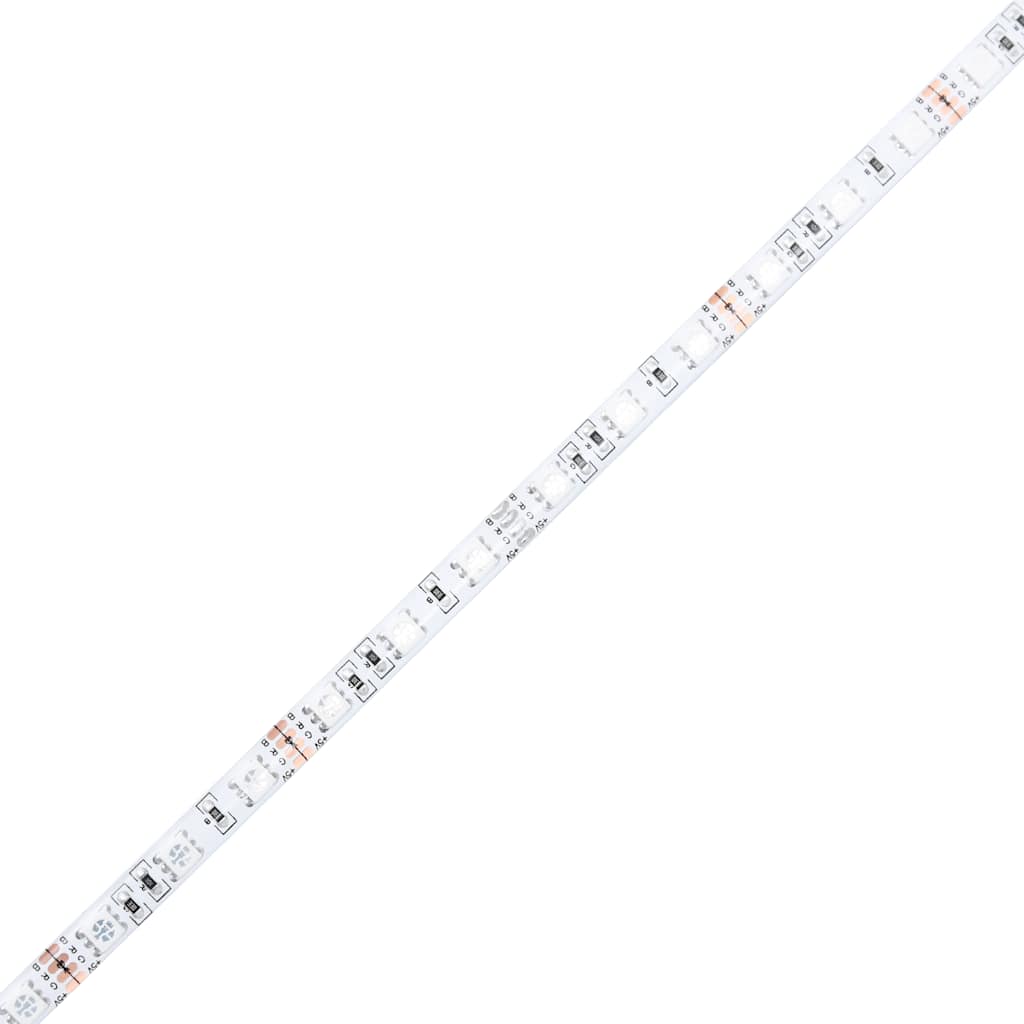 TV-bänk med LED-belysning vit 200x35x40 cm