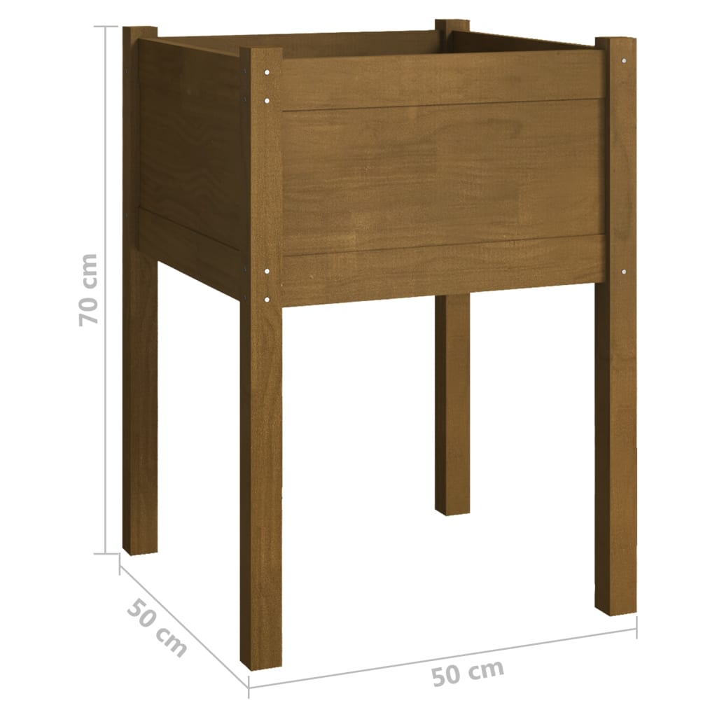 Odlingslåda honungsbrun 50x50x70 cm massiv furu