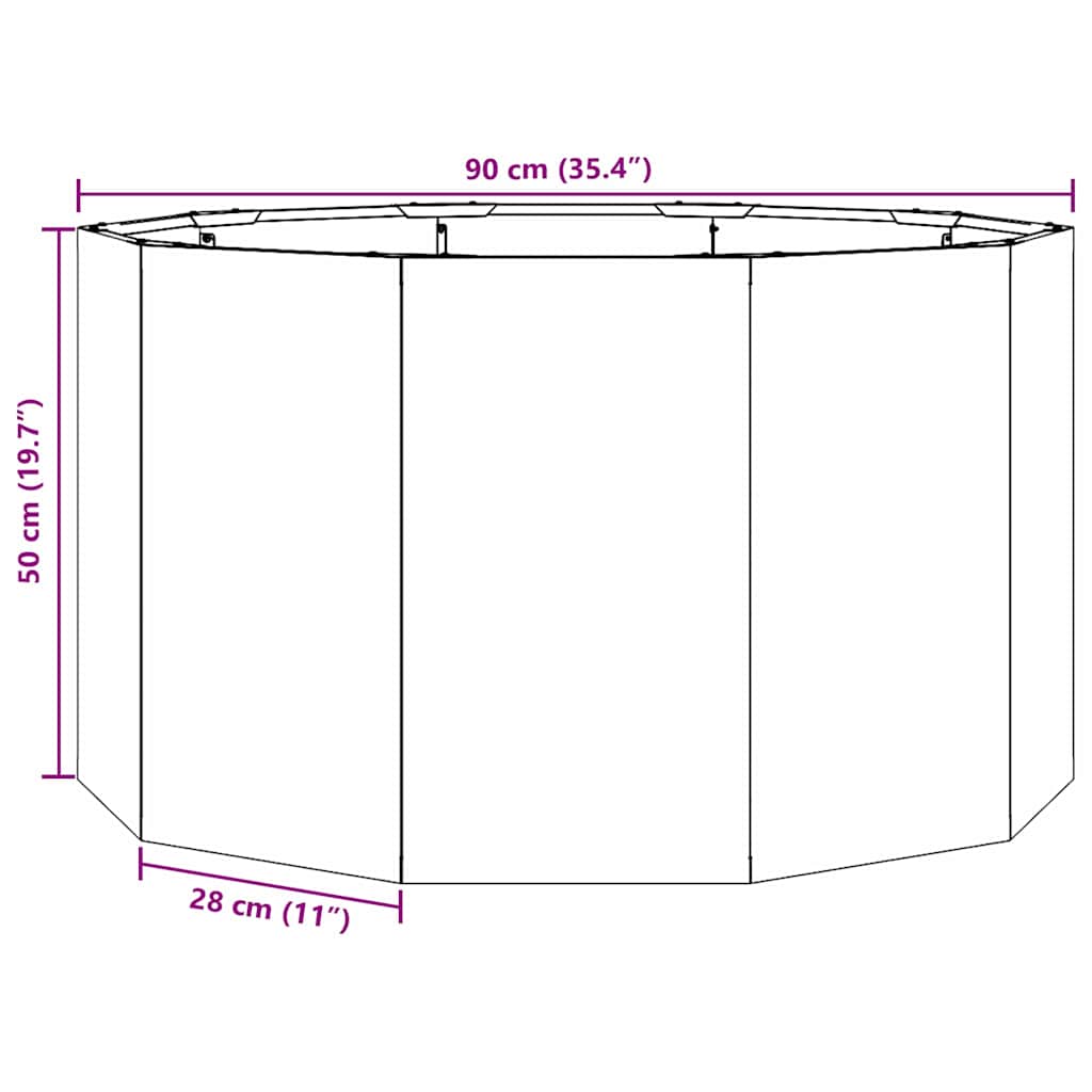 Planteringskärl Olivgrön 90 x 90 x 50 cm Stål
