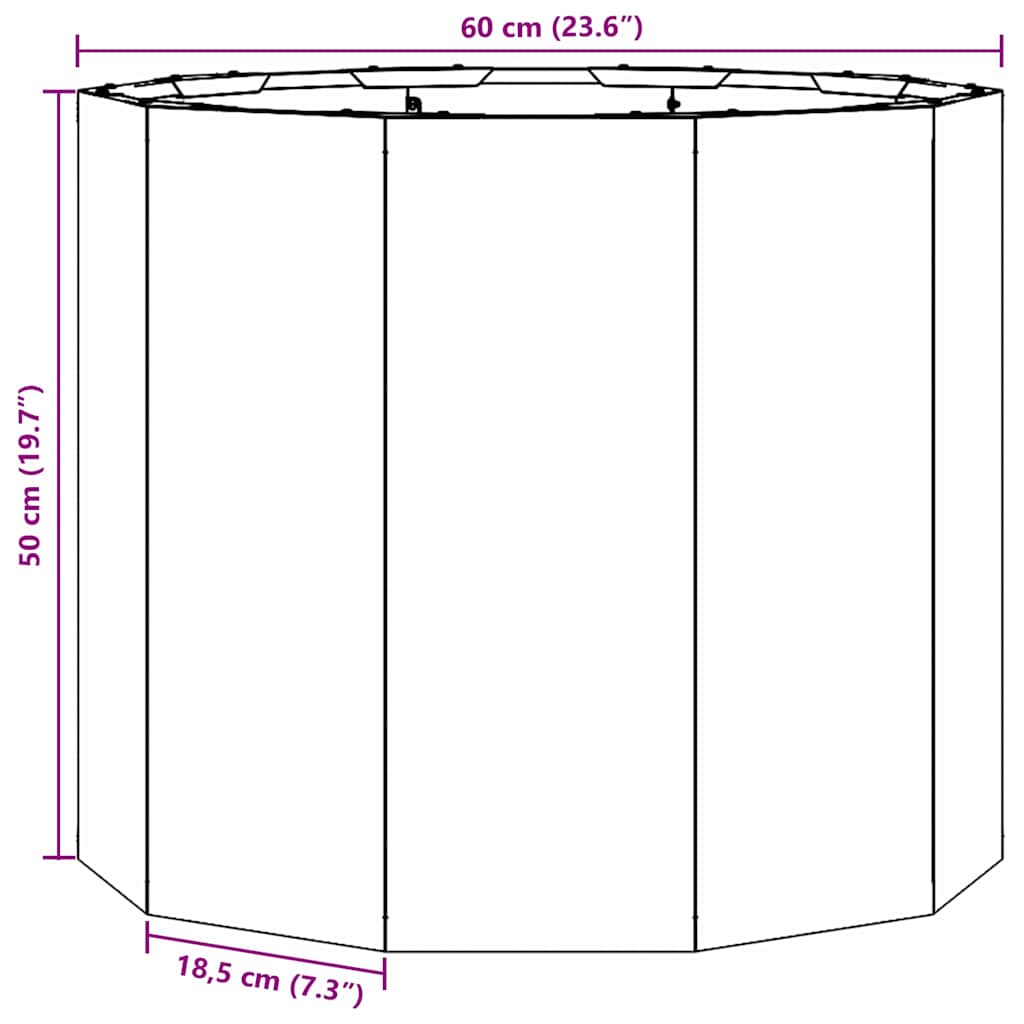 Planteringskärl Svart 60 x 60 x 50 cm Stål