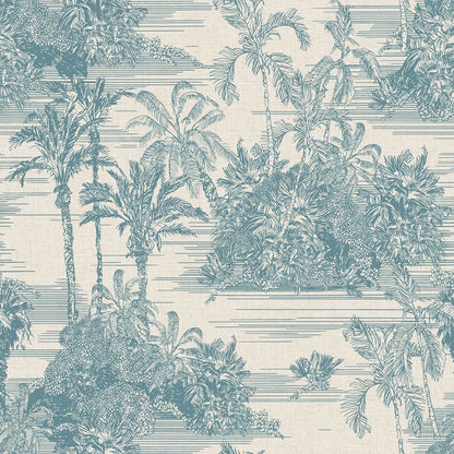 DUTCH WALLCOVERINGS Tapet Tropical beige och ljusblå