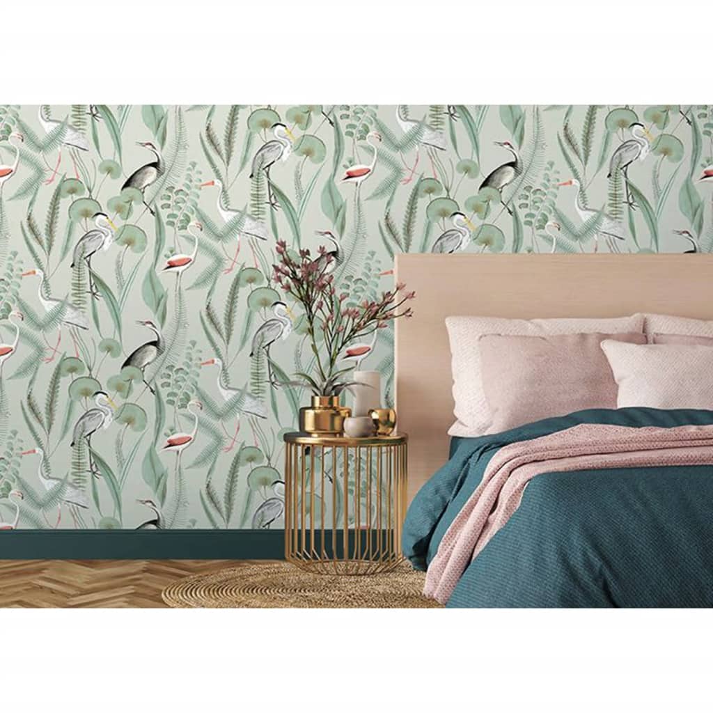 DUTCH WALLCOVERINGS Tapet Flamingo mintgrön