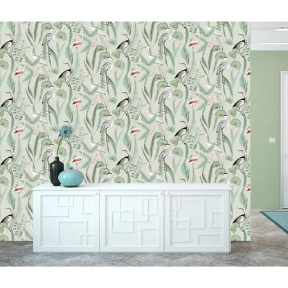 DUTCH WALLCOVERINGS Tapet Flamingo mintgrön