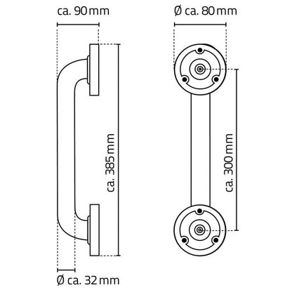 RIDDER Stödhandtag 30 cm svart aluminium