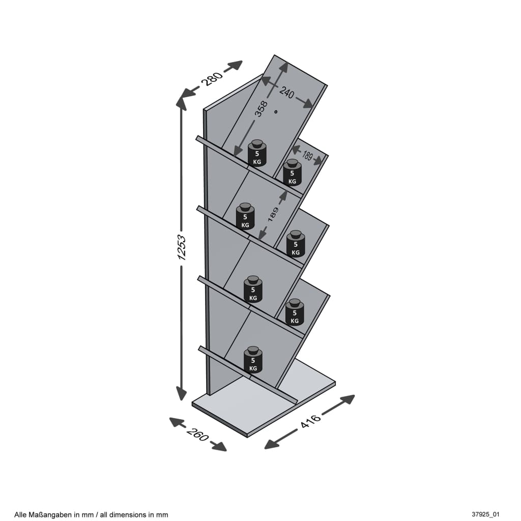 FMD Stående hylla geometrisk ek