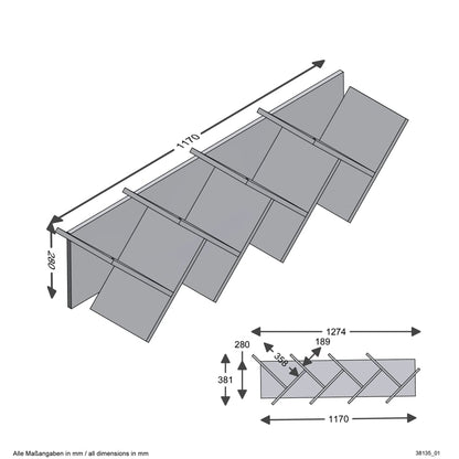 Vägghylla geometrisk ek och svart