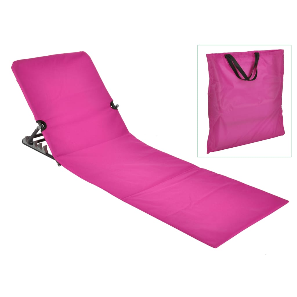 Hopfällbar strandmatta PVC rosa