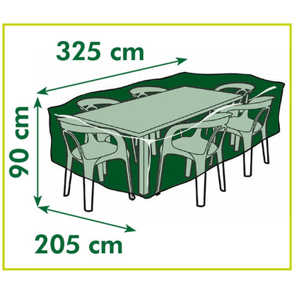 Överdrag till rektangulära trädgårdsbord 325x205x90 cm