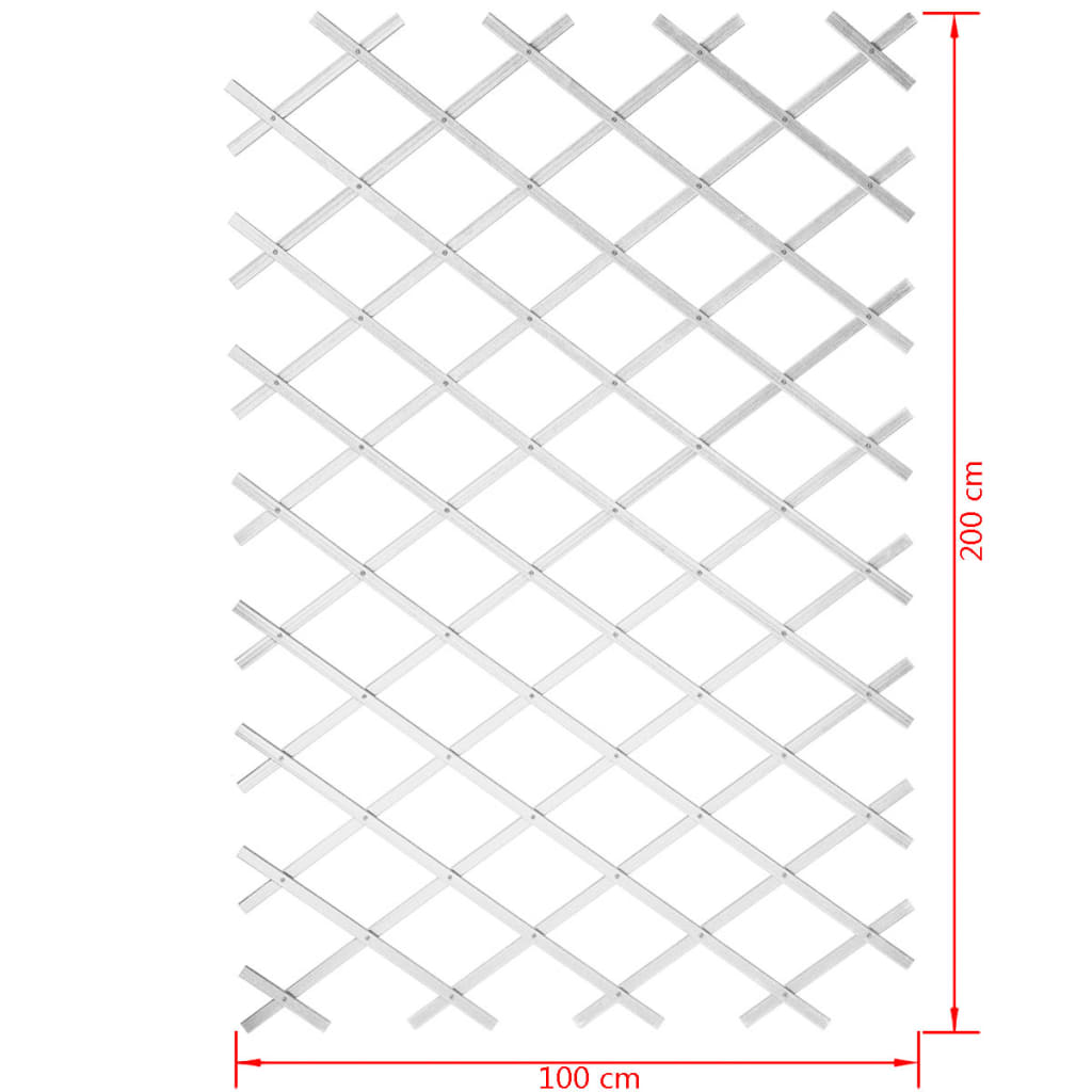 Trädgårdsspaljé 100x200 cm PVC vit 6040703