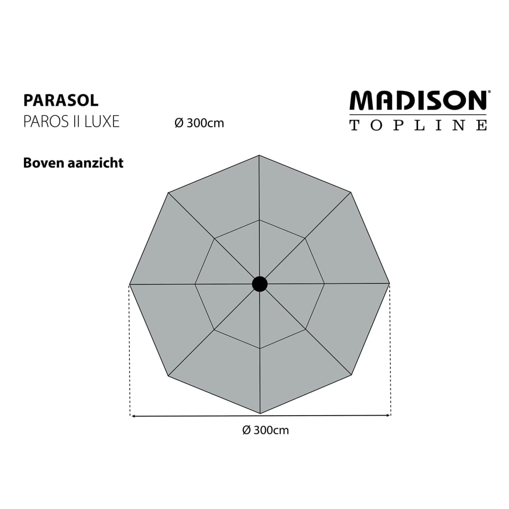 Trädgårdsparasoll Paros II Luxe 300 cm grå