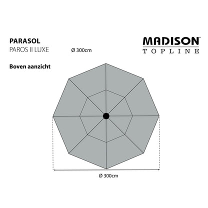 Trädgårdsparasoll Paros II Luxe 300 cm grå