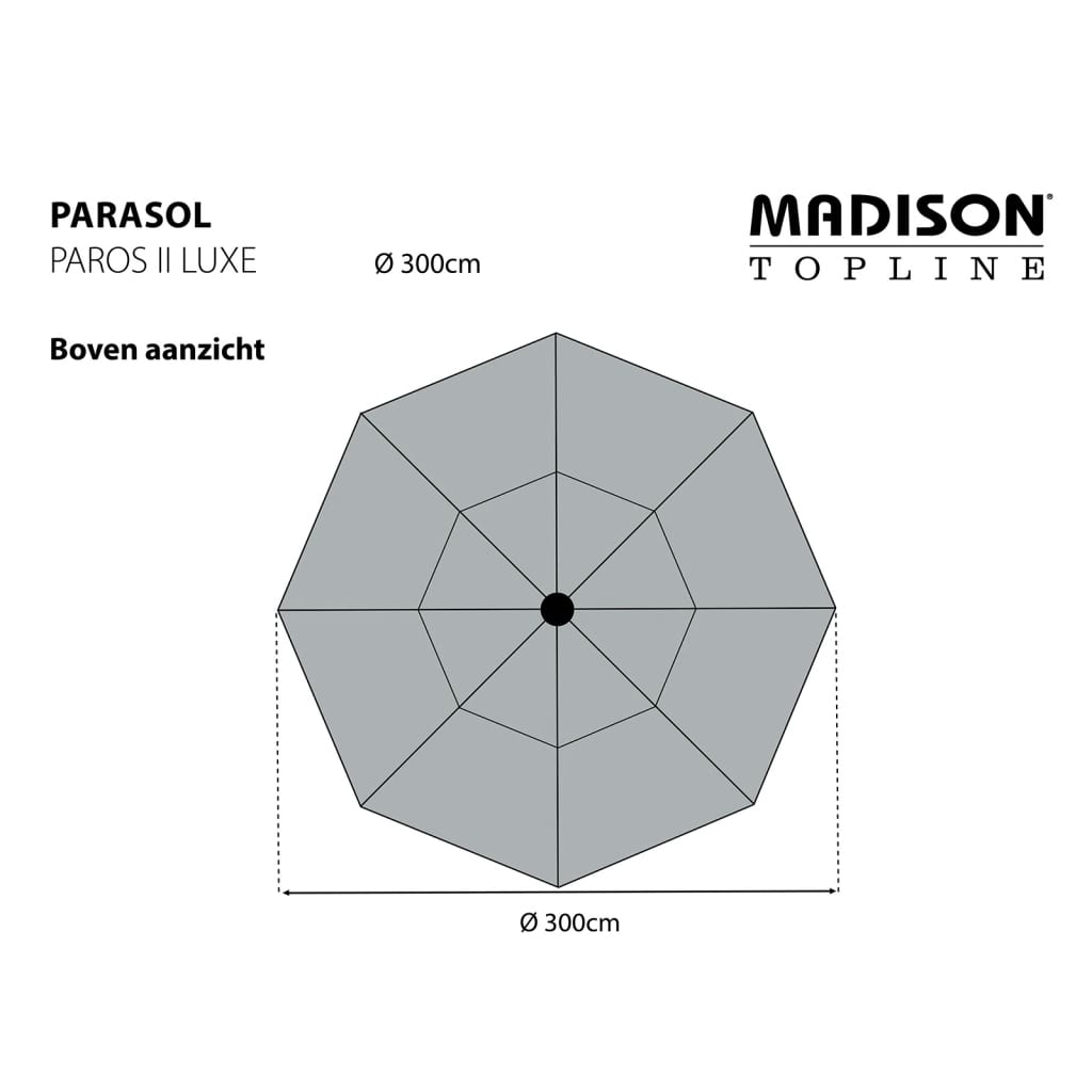 Trädgårdsparasoll Paros II Luxe 300 cm salviagrön