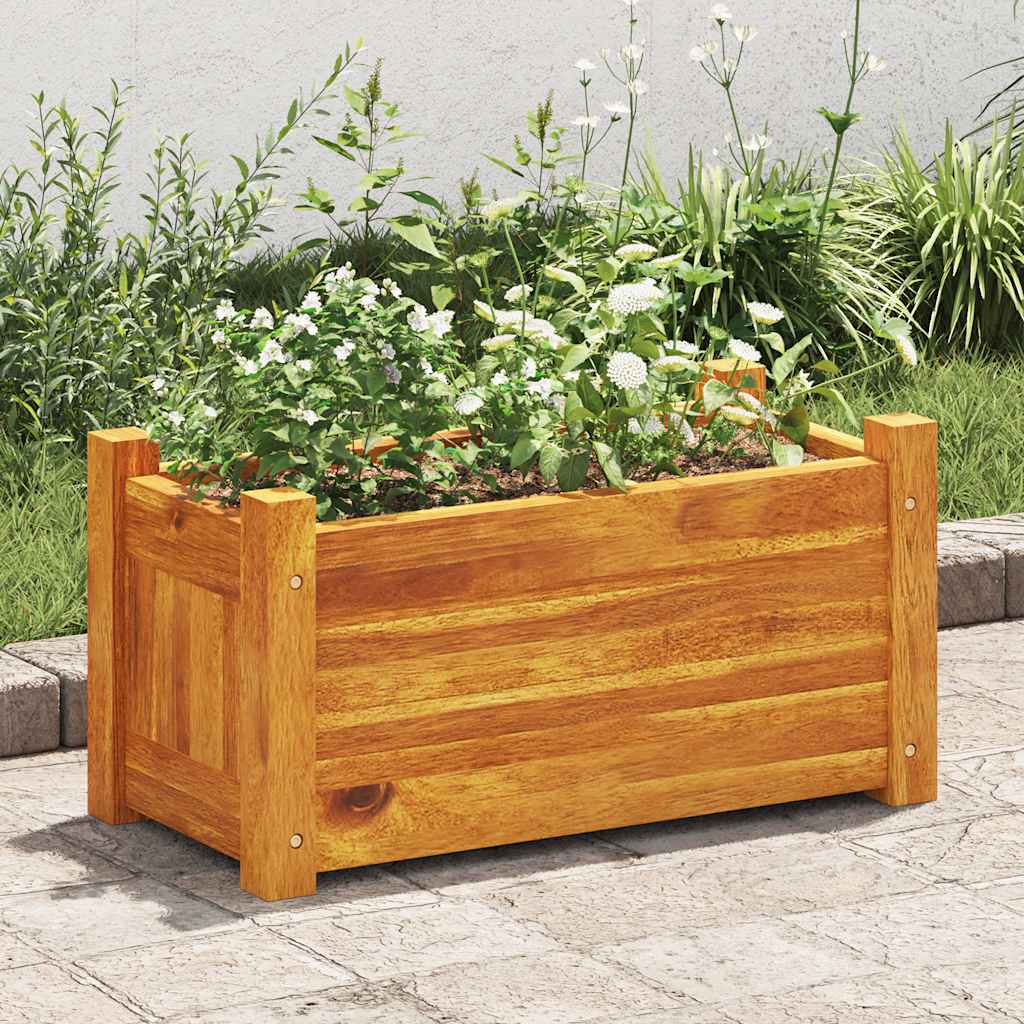 Blomlåda upphöjd akaciaträ 50x25x25 cm