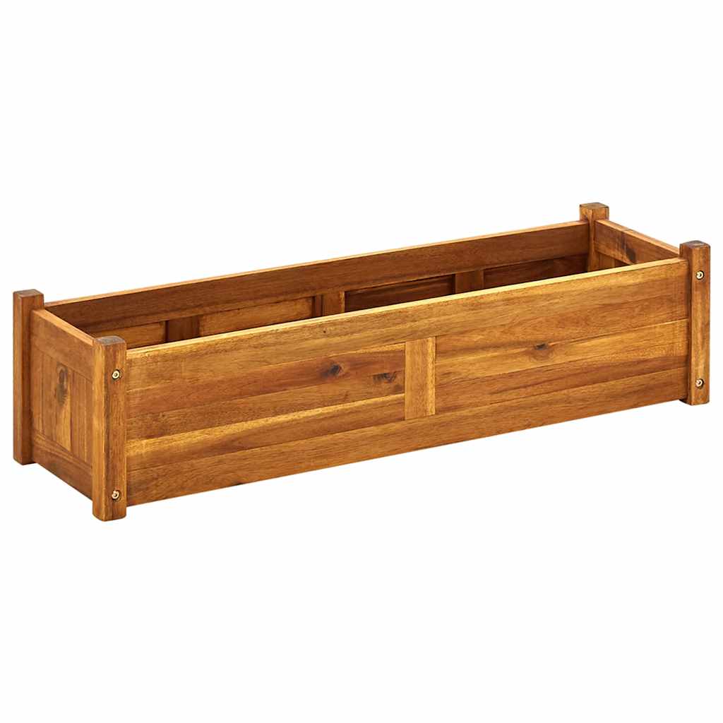 Blomlåda upphöjd akaciaträ 100x30x25 cm