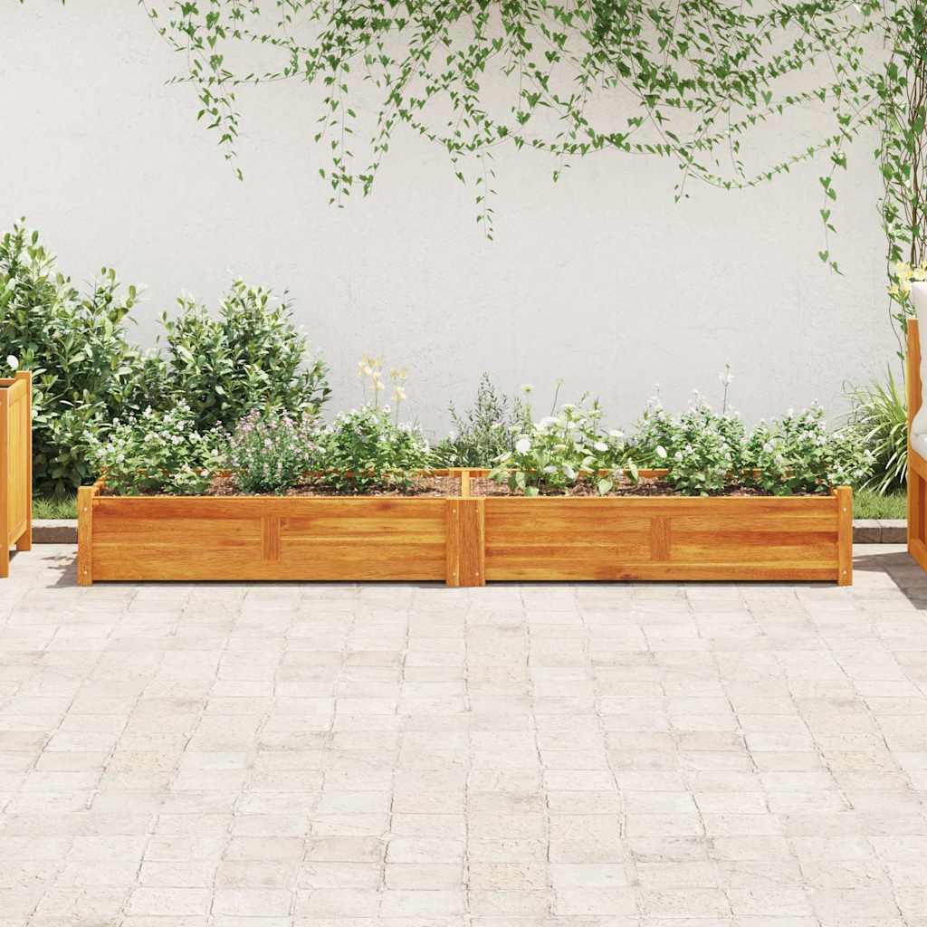 Blomlåda upphöjd akaciaträ 200x50x25 cm