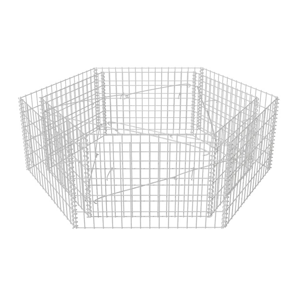 Hexagonal planteringsgabion upphöjd 160x140x50 cm