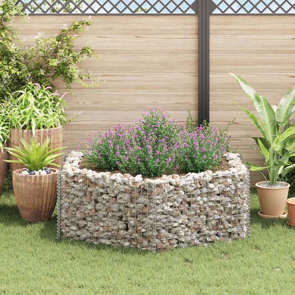 Hexagonal planteringsgabion upphöjd 160x140x50 cm