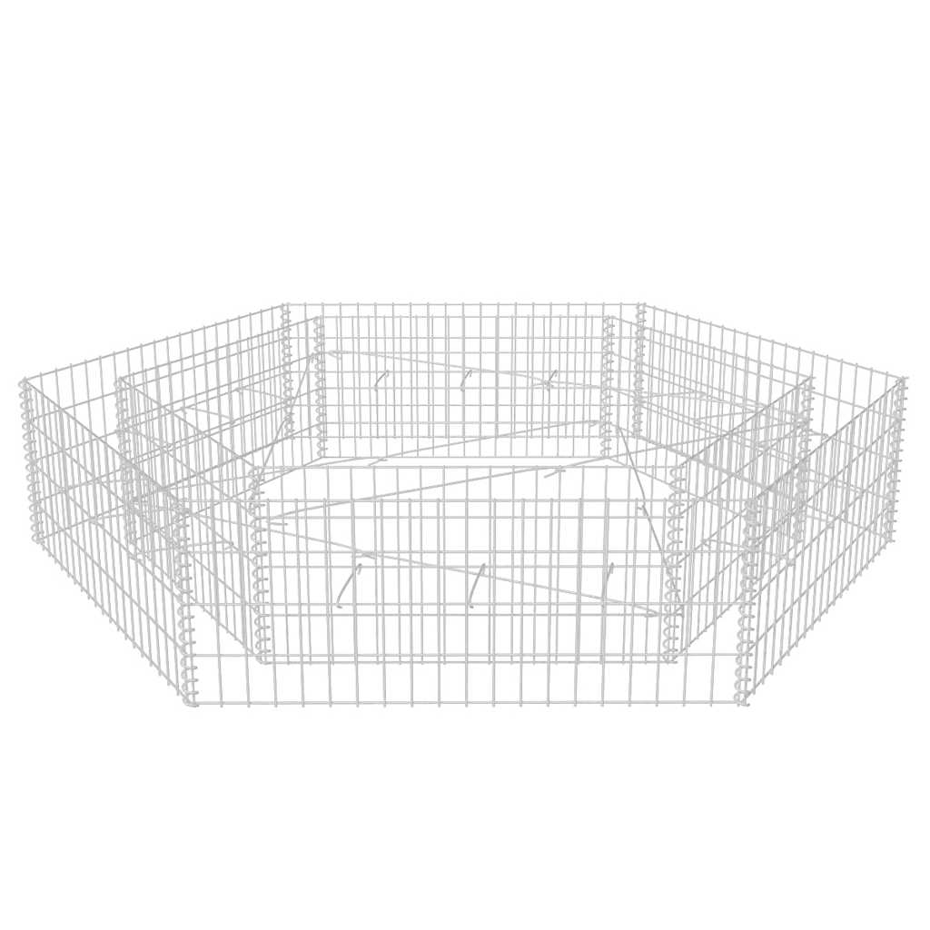 Hexagonal planteringsgabion upphöjd 200x173x40 cm