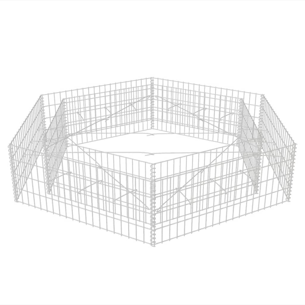 Hexagonal planteringsgabion upphöjd 200x173x40 cm