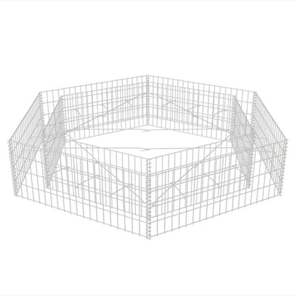 Hexagonal planteringsgabion upphöjd 200x173x40 cm