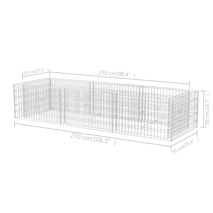 Planteringsgabion upphöjd stål 270x90x50 cm