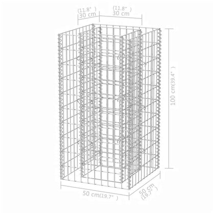 Planteringsgabion upphöjd stål 50x50x100 cm