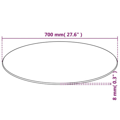 Bordsskiva härdat glas rund 700 mm