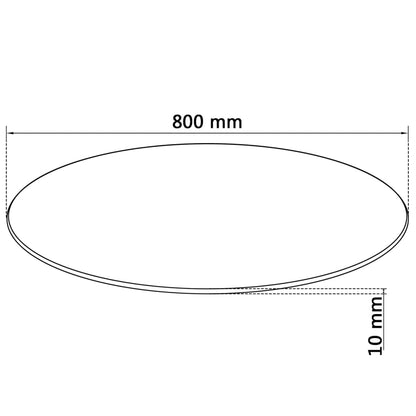 Bordsskiva härdat glas rund 800 mm