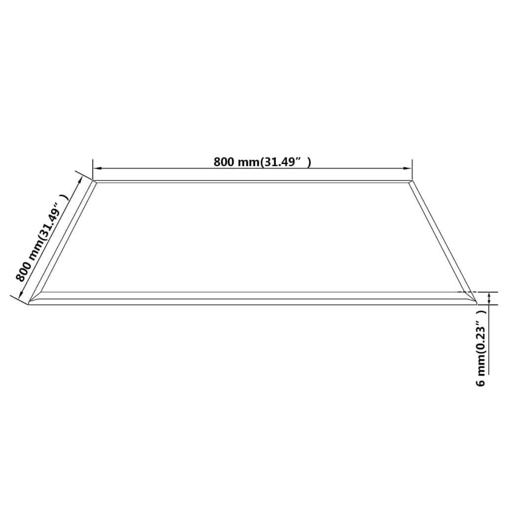 Bordsskiva härdat glas 800x800 mm kvadratisk