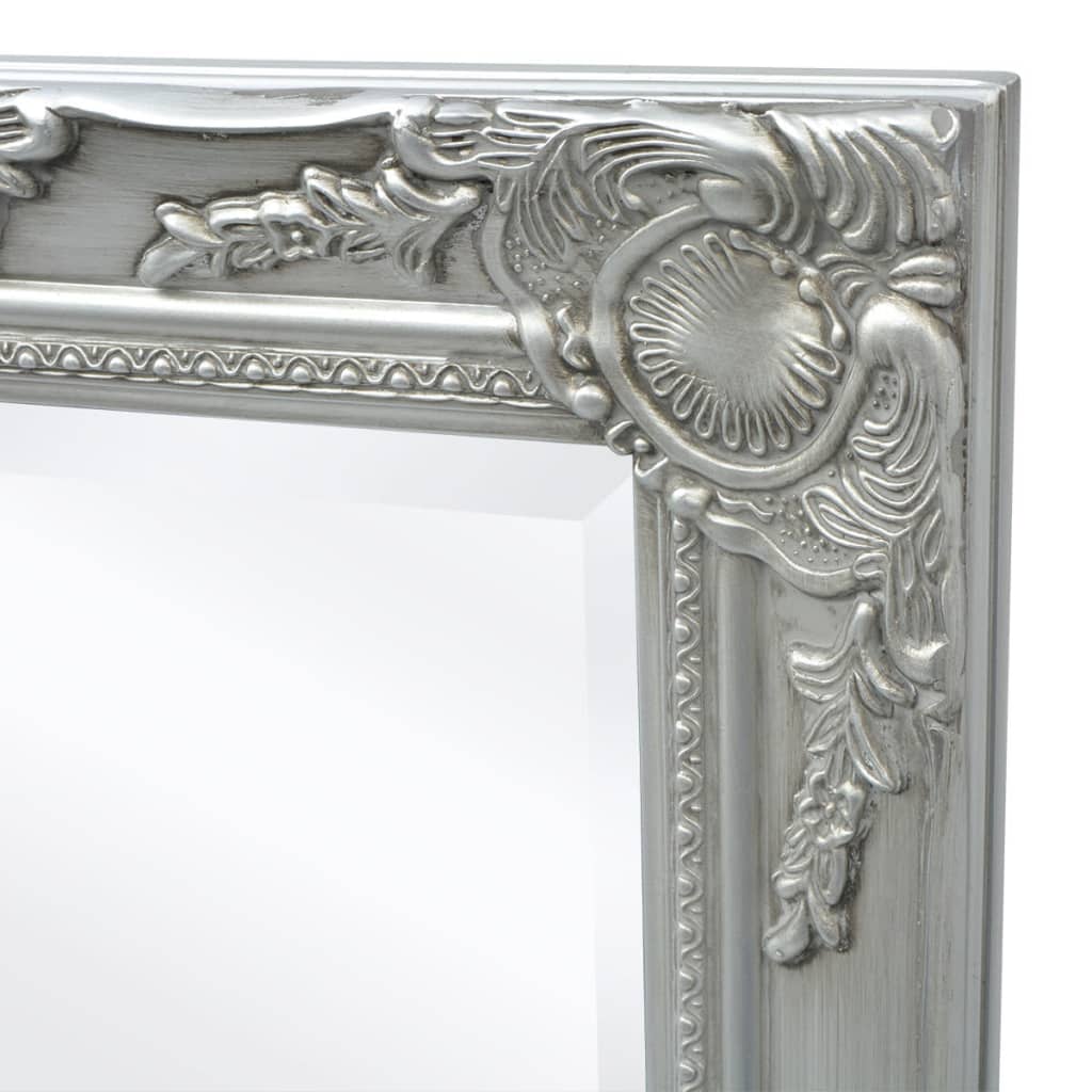 Väggspegel i barockstil 100x50 cm silver