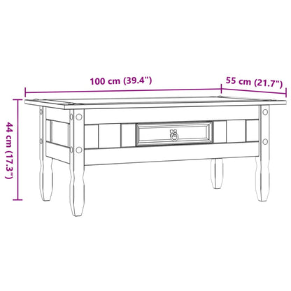 Soffbord mexikansk Coronastil furu 100x55x44 cm