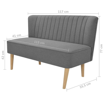 Soffa 117x55,5x77 cm tyg ljusgrå