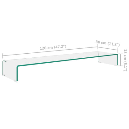 TV-bord klarglas 120x30x13 cm