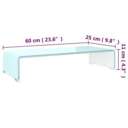 Tv/monitor-ställ glas grön 60x25x11 cm