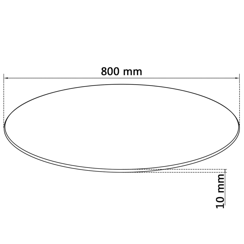 Bordsskiva härdat glas 800 mm rund