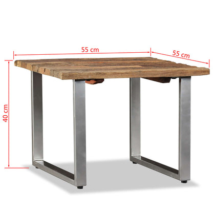 Soffbord massivt återvunnet trä 55x55x40 cm