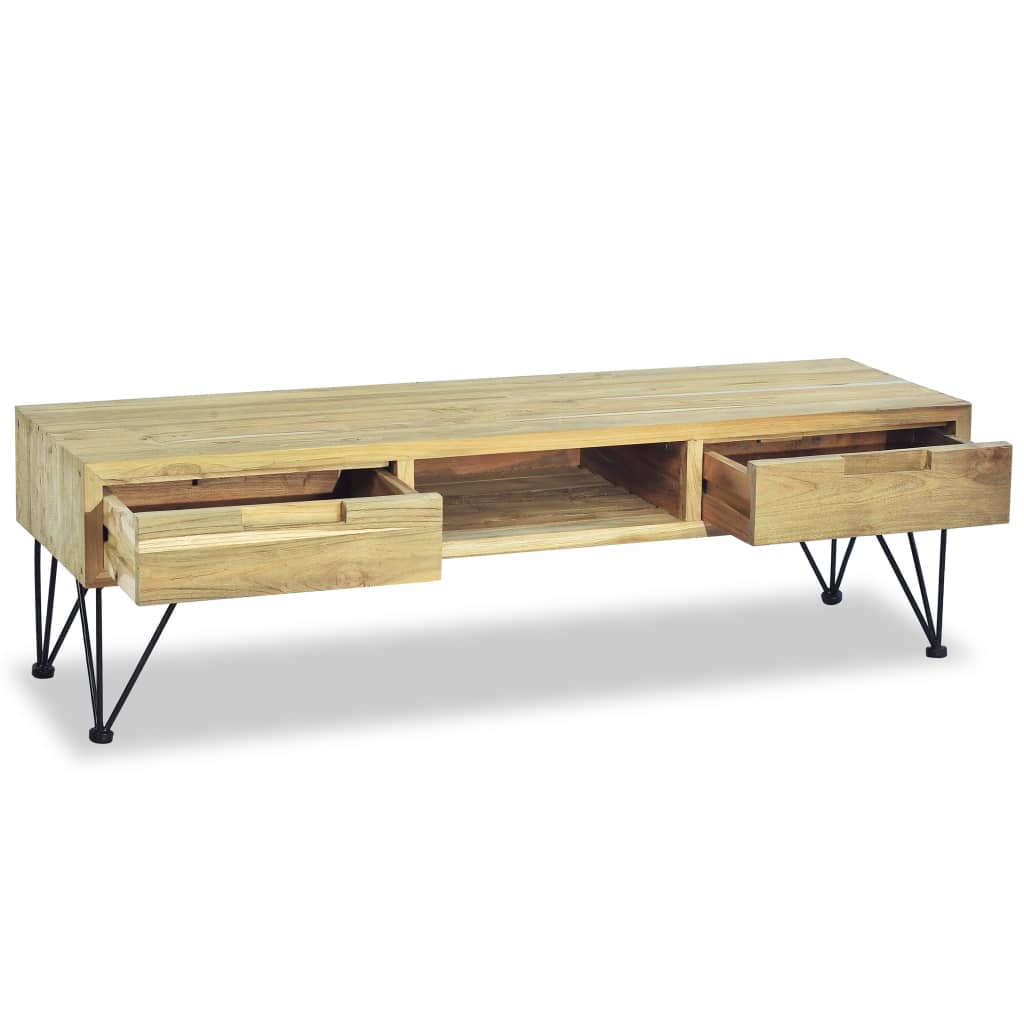 TV-bänk 120x35x35 cm massiv teak