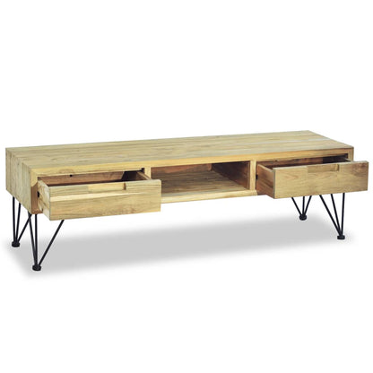 TV-bänk 120x35x35 cm massiv teak